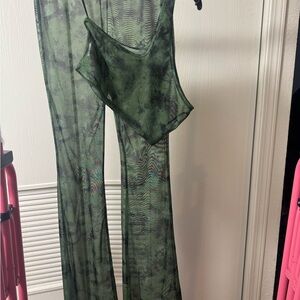 Green Tie-Dye Women's Jumpsuit